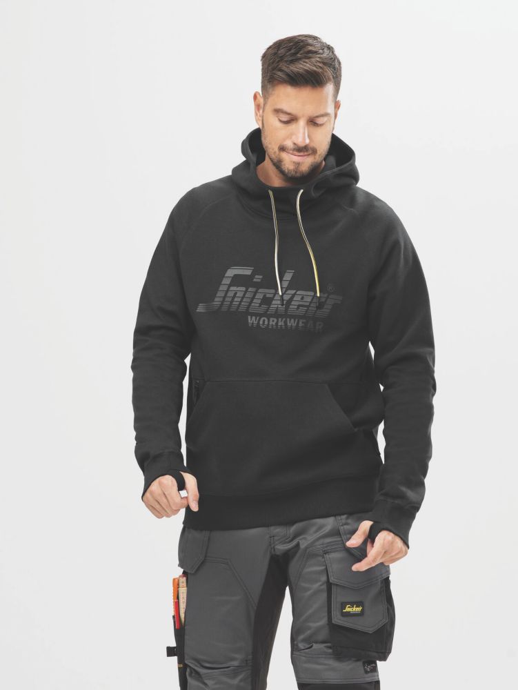 Snickers 2894 Logo Hoodie Black Small 36