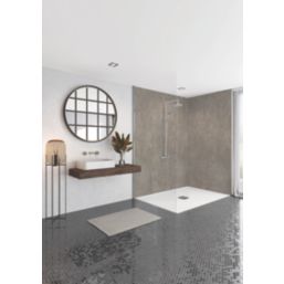 Splashwall Gold Stone Bathroom Wall Panel Gloss Grey 2420mm x 600mm x 10mm