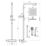 Maine HP/Combi Flexible Exposed Brushed Brass Thermostatic Square Bar Mixer Shower with Riser Handset & Overhead Outlet