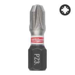 Milwaukee Shockwave 1/4" 25mm Hex Shank PZ3 Impact Screwdriver Bits 25 Piece Set