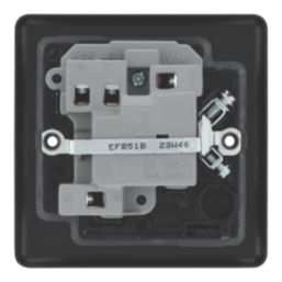 LAP  13A Switched Fused Spur with LED Matt Black with Black Inserts