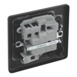 LAP  13A Switched Fused Spur with LED Matt Black with Black Inserts