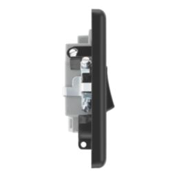 LAP  13A Switched Fused Spur with LED Matt Black with Black Inserts