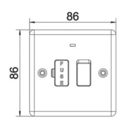 LAP  13A Switched Fused Spur with LED Matt Black with Black Inserts