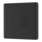 LAP  13A Switched Fused Spur with LED Matt Black with Black Inserts