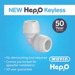 Hep2O  Plastic Push-Fit Equal 90° Keyless Elbow 22mm