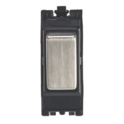 Contactum  20AX Grid SP Control Switch Brushed Steel with Neon with Black Inserts