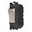 Contactum G2816BSB 20AX Grid SP Control Switch Brushed Steel with Neon with Black Inserts
