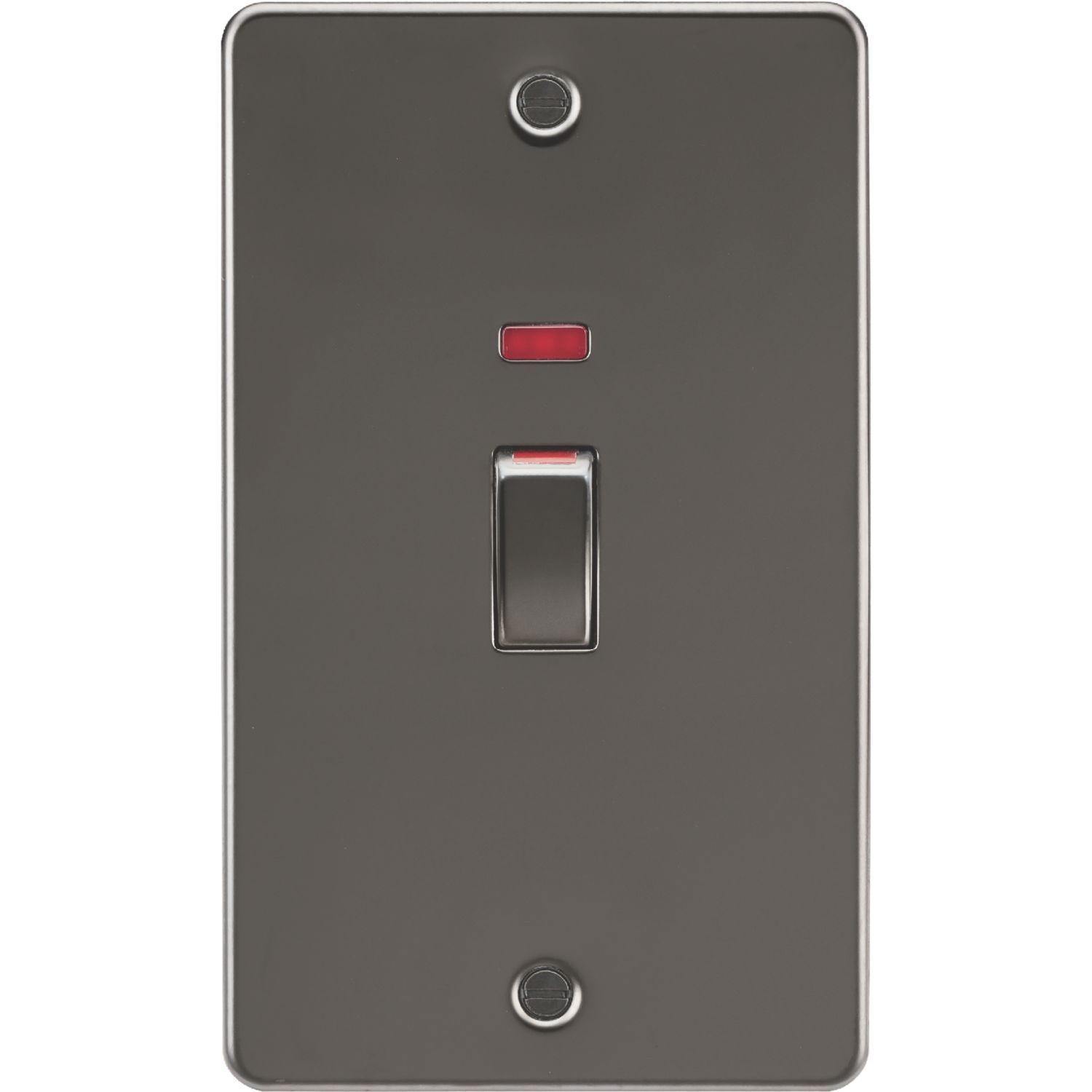 Knightsbridge 45A 2-Gang DP Control Switch Gunmetal with LED (697TY)