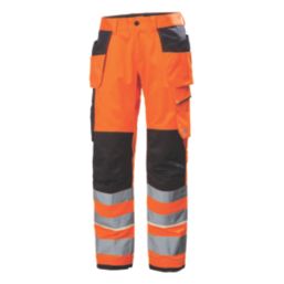 Helly Hansen UC-ME CL2 Construction Work Trousers Orange 36" W 32.5" L