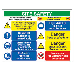 "All Visitors & Drivers" Sign 600mm x 800mm