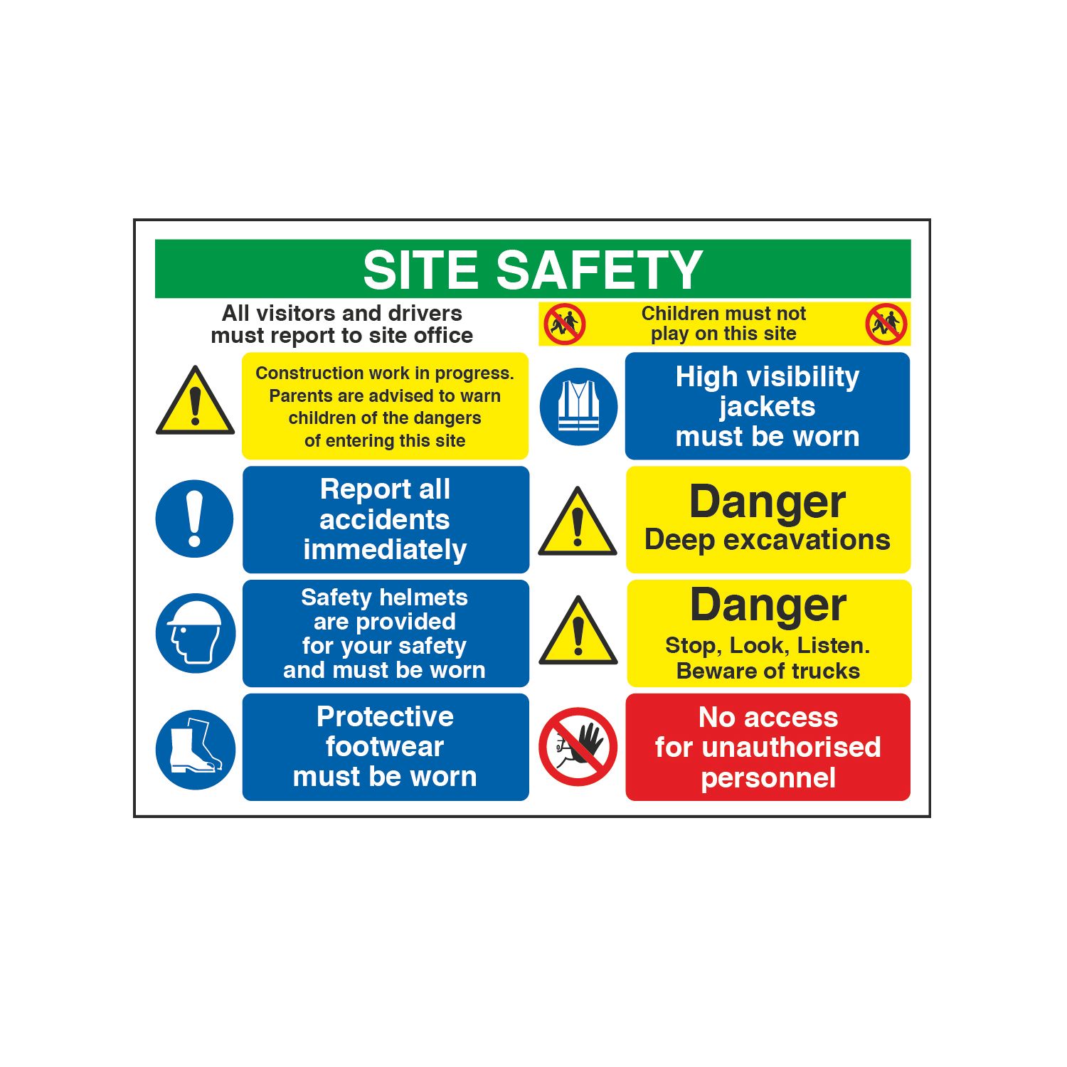 Essentials "All Visitors & Drivers" Sign 600mm x 800mm (6988T)