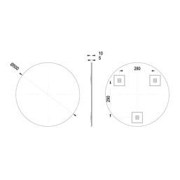 Nevarda Bathroom Mirror Plain 500mm x 10mm x 500mm