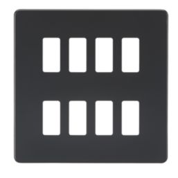 Knightsbridge  8-Module Grid Faceplate Matt Black