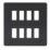 Knightsbridge  8-Module Grid Faceplate Matt Black