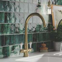 Clearwater Elegance Dual-Lever Monobloc Tap Brushed Brass PVD