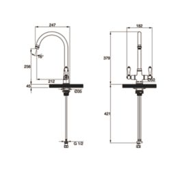 Clearwater Elegance Dual-Lever Monobloc Tap Brushed Brass PVD
