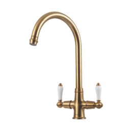 Clearwater Elegance Dual-Lever Monobloc Tap Brushed Brass PVD