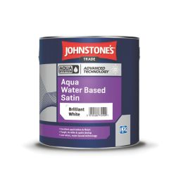 Johnstones Trade 2.5Ltr Brilliant White Satin Water-Based Trim Paint