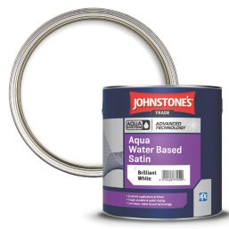 Johnstones Trade 2.5Ltr Brilliant White Satin Water-Based Trim Paint