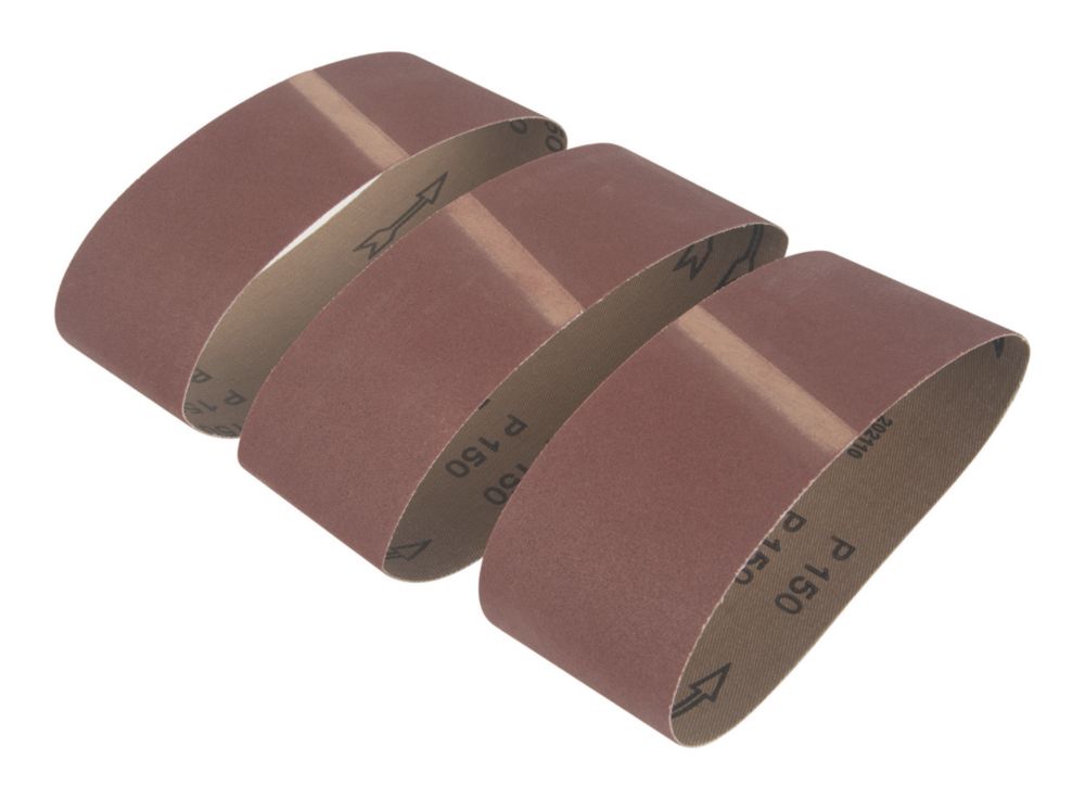 Titan 150 Grit MultiMaterial Sanding Belt 457mm x 76mm 3 Pack Screwfix