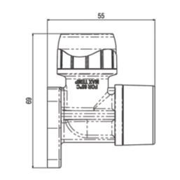 PolyPlumb Enhanced  Plastic Push-Fit Equal 90° Wallplate Elbow 15mm