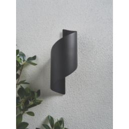 Zink Bude Outdoor LED Wall Light Fitting Black 12W 540lm