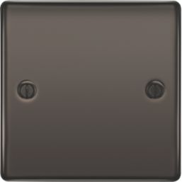 British General Nexus Metal 1-Gang Blanking Plate Black Nickel