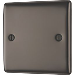 British General Nexus Metal 1-Gang Blanking Plate Black Nickel