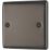 British General Nexus Metal 1-Gang Blanking Plate Black Nickel