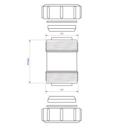 McAlpine S28M Compression Straight Connector White 32mm x 32mm