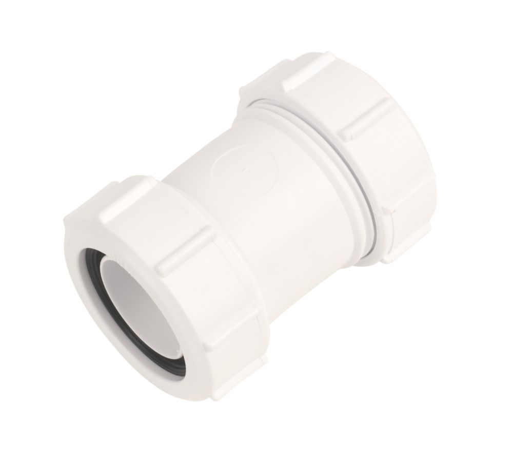 McAlpine S28M Compression Straight Connector White 32mm x 32mm