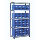 Barton Ecorax 5-Tier Metal Garage Shelving with Containers 900mm x 450mm x 1760mm