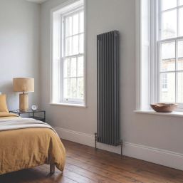 Flomasta 1800mm x 515mm 6215BTU Anthracite Vertical 3 Column Radiator