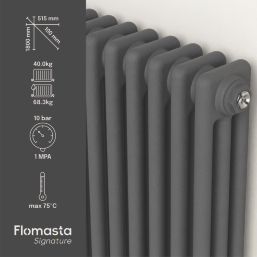 Flomasta 1800mm x 515mm 6215BTU Anthracite Vertical 3 Column Radiator