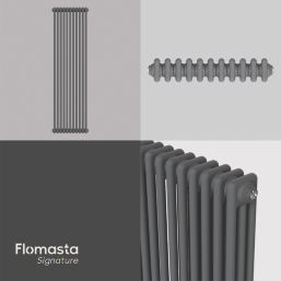 Flomasta 1800mm x 515mm 6215BTU Anthracite Vertical 3 Column Radiator