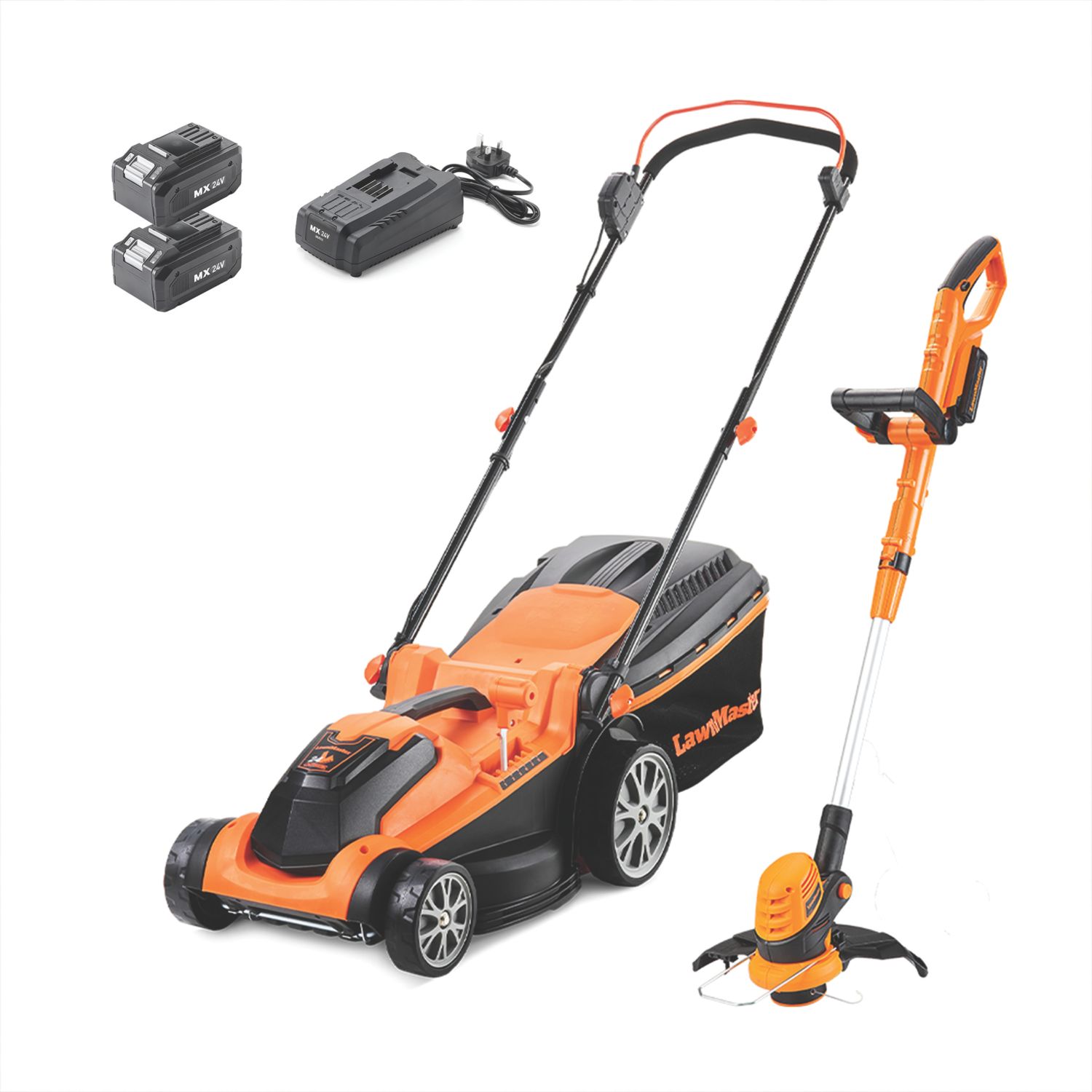 LawnMaster CLMF2437G Combo 24V 2 x 4.0Ah Lithium MX Brushless Cordless Lawn Mower & 3-in-1 Grass Trimmer (699CU)