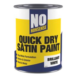 No Nonsense 1Ltr Brilliant White Satin Water-Based Trim Paint