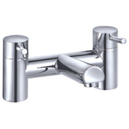 ETAL Juke Polished Chrome 112mm Deck Mounted Lever 2 Tap Holes Bath Mixer Tap