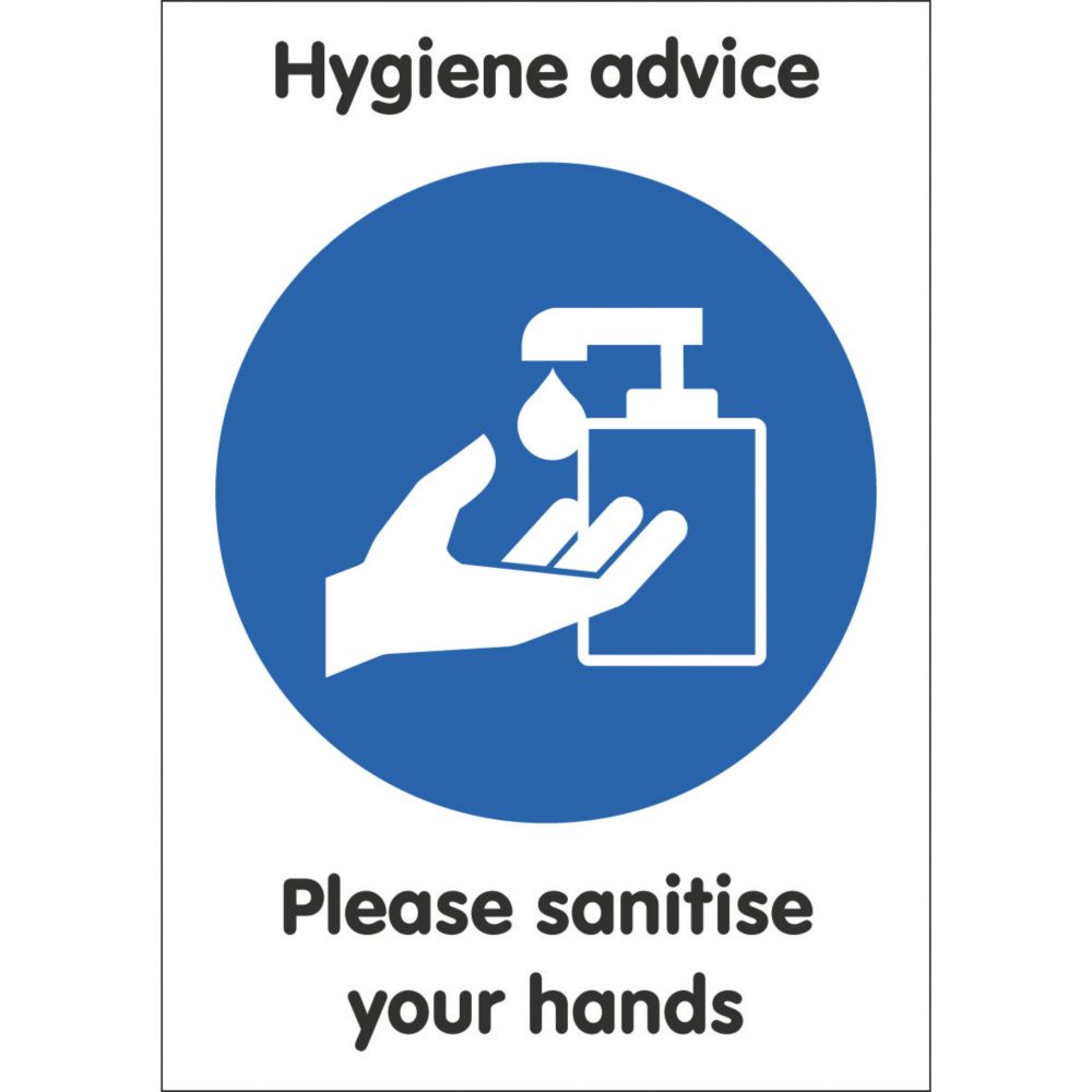 Essentials Please Sanitise Your Hands Hygiene Signs 297mm X 210mm 10 Pack Screwfix 