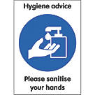 'Please Sanitise Your Hands' Hygiene Sign 297mm x 210mm 10 Pack