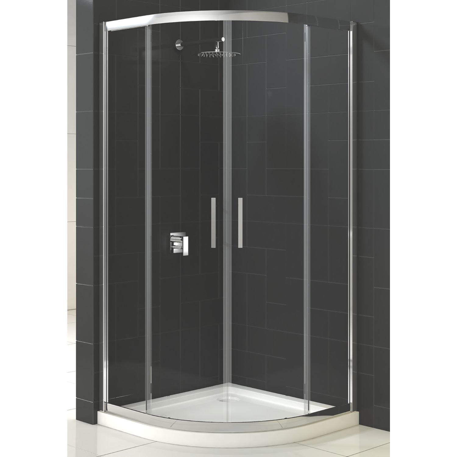 Triton Fast Fix Framed Offset Quadrant 2-Door Shower Enclosure Chrome 1200mm x 900mm x 1900mm (699KT)