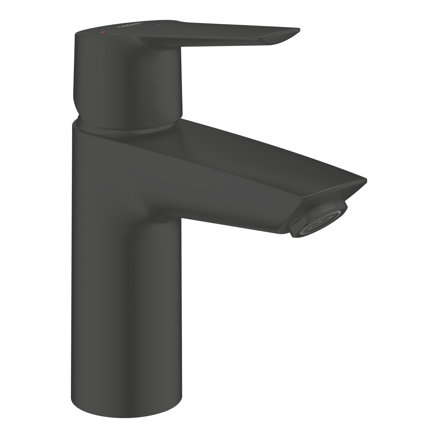 Grohe QuickFix Start Matt Black 165mm Standard Lever Mono Basin Mixer Tap With Pop-Up Waste (699KW)