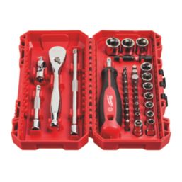 Milwaukee  1/4" Drive Ratchet & Socket Set 38 Pieces