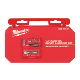 Milwaukee  1/4" Drive Ratchet & Socket Set 38 Pieces