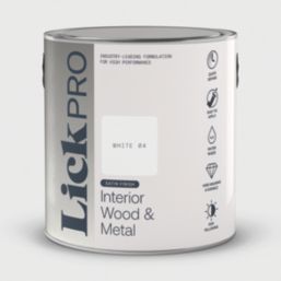 LickPro 2.5Ltr White 04 Satin Water-Based Trim Paint