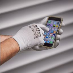 Site  PU Palm Touchscreen Gloves Grey Large
