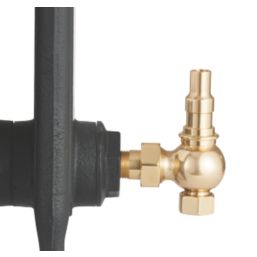 Arroll UK-20 15mm x 1/2" Brass Angled & L/S Traditional Manual Radiator Valve & Lockshield