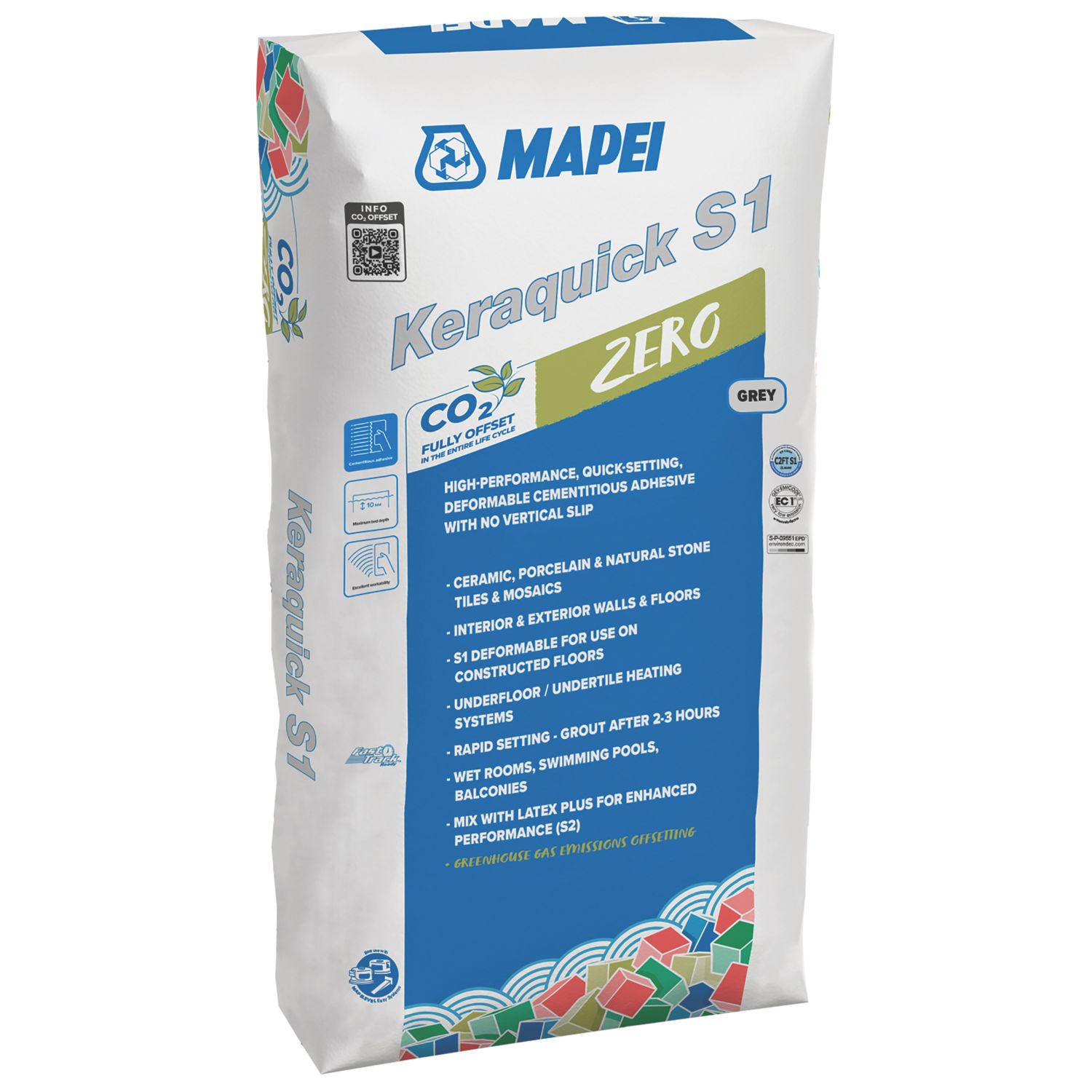 Mapei Wall & Floor Rapid-Set Flexible Tile Adhesive Grey 20kg (700AG)