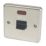 Hager Sollysta WRDP50NBSB 50A 1-Gang 2P+E Control Switch Brushed Steel with LED with Black Inserts
